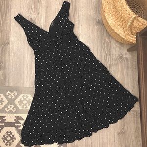 VALERIE STEVENS PETITES polka dot midi dress